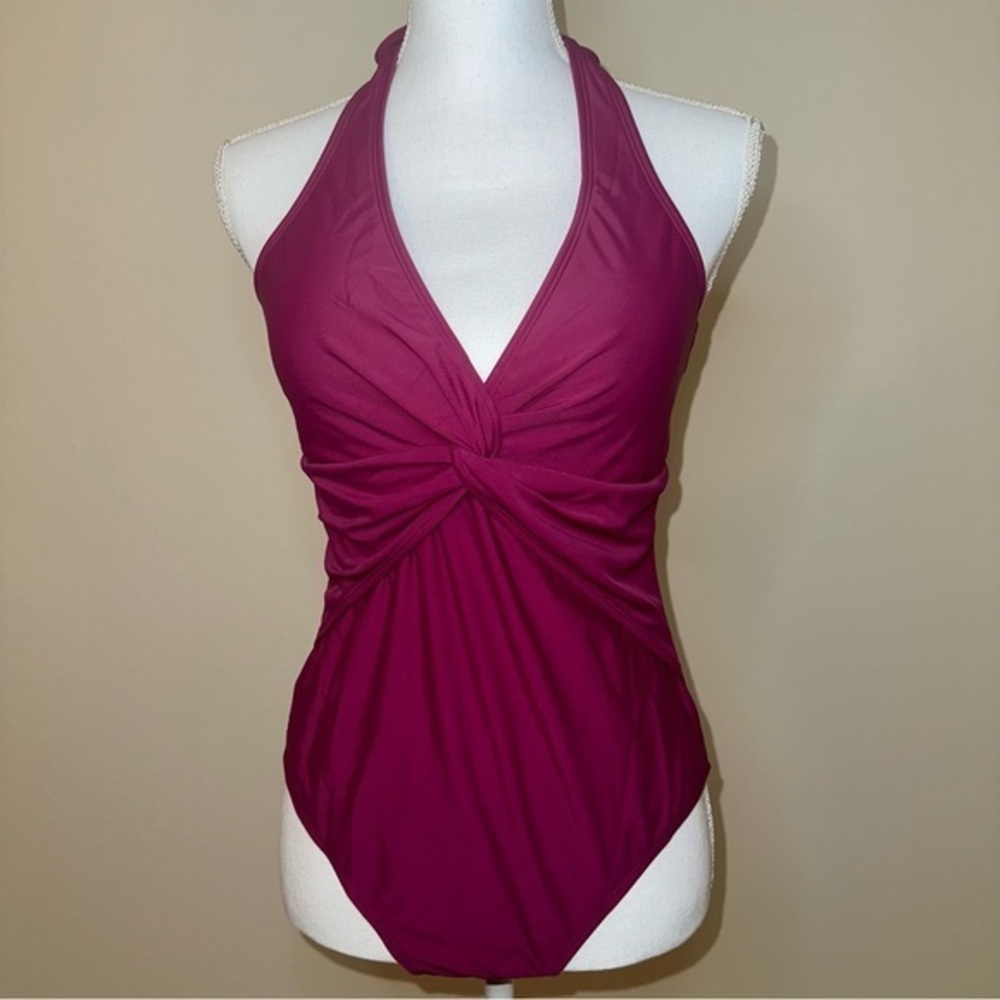 Cupshe Purple Maroon Large One Piece Bathing Suit Swim Beach